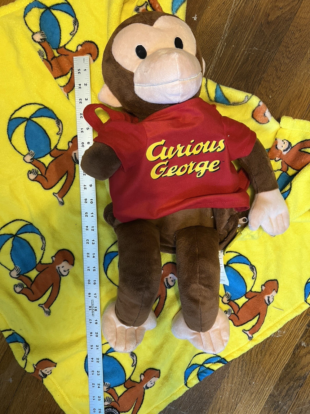 Zoobies Curious George 22 Plush Storage Carrier Holder W/ Orig. Blanket RETIRED